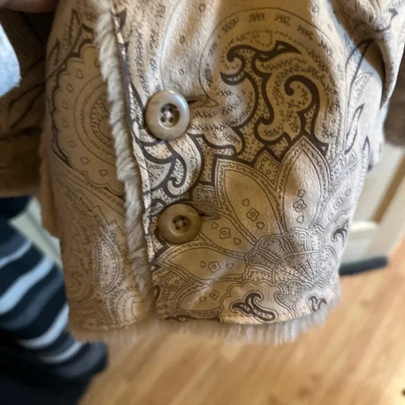 Coldwater Creek Tan Patterned Teddy Jacket - Picture 5 of 5